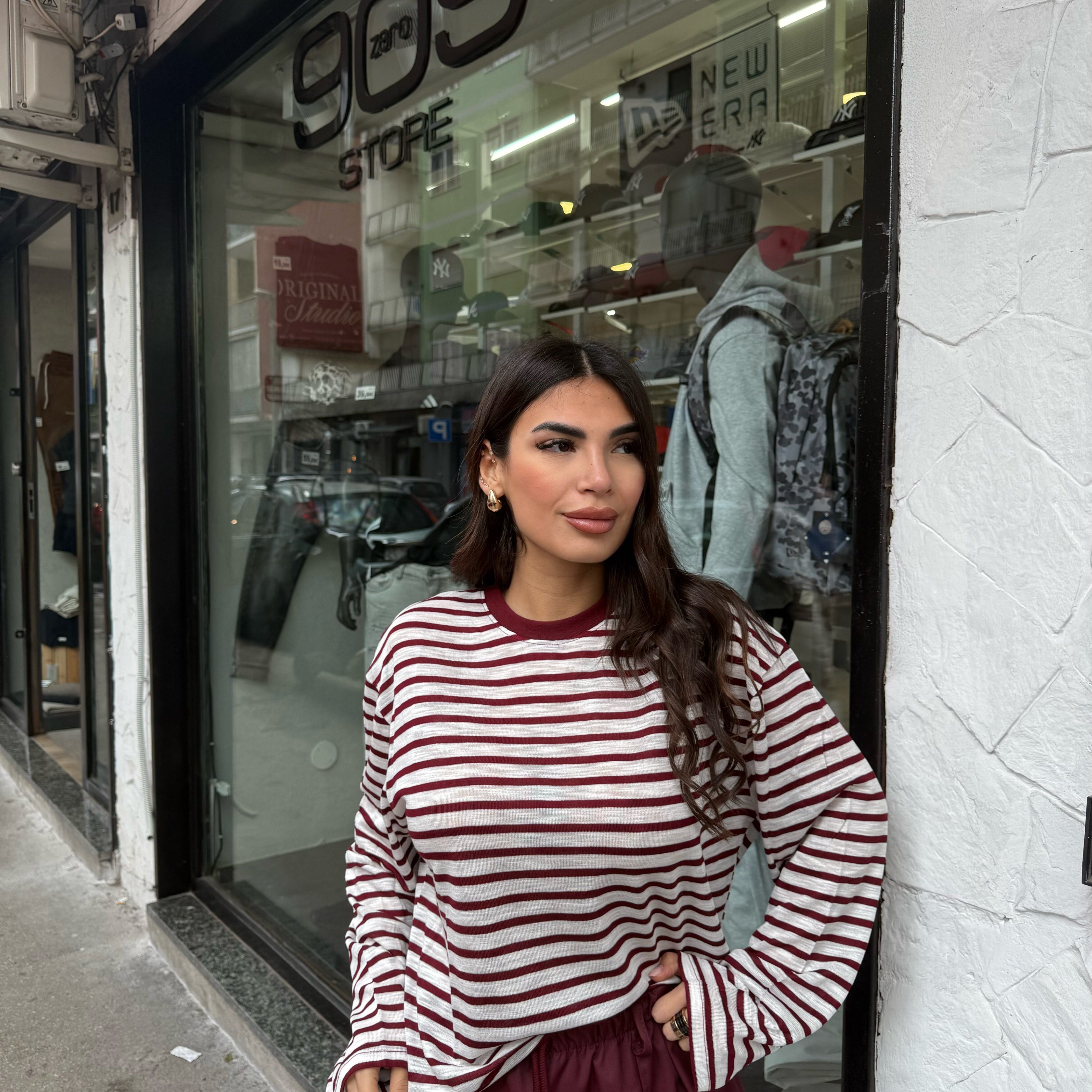 Maglia a righe semi velata 5267