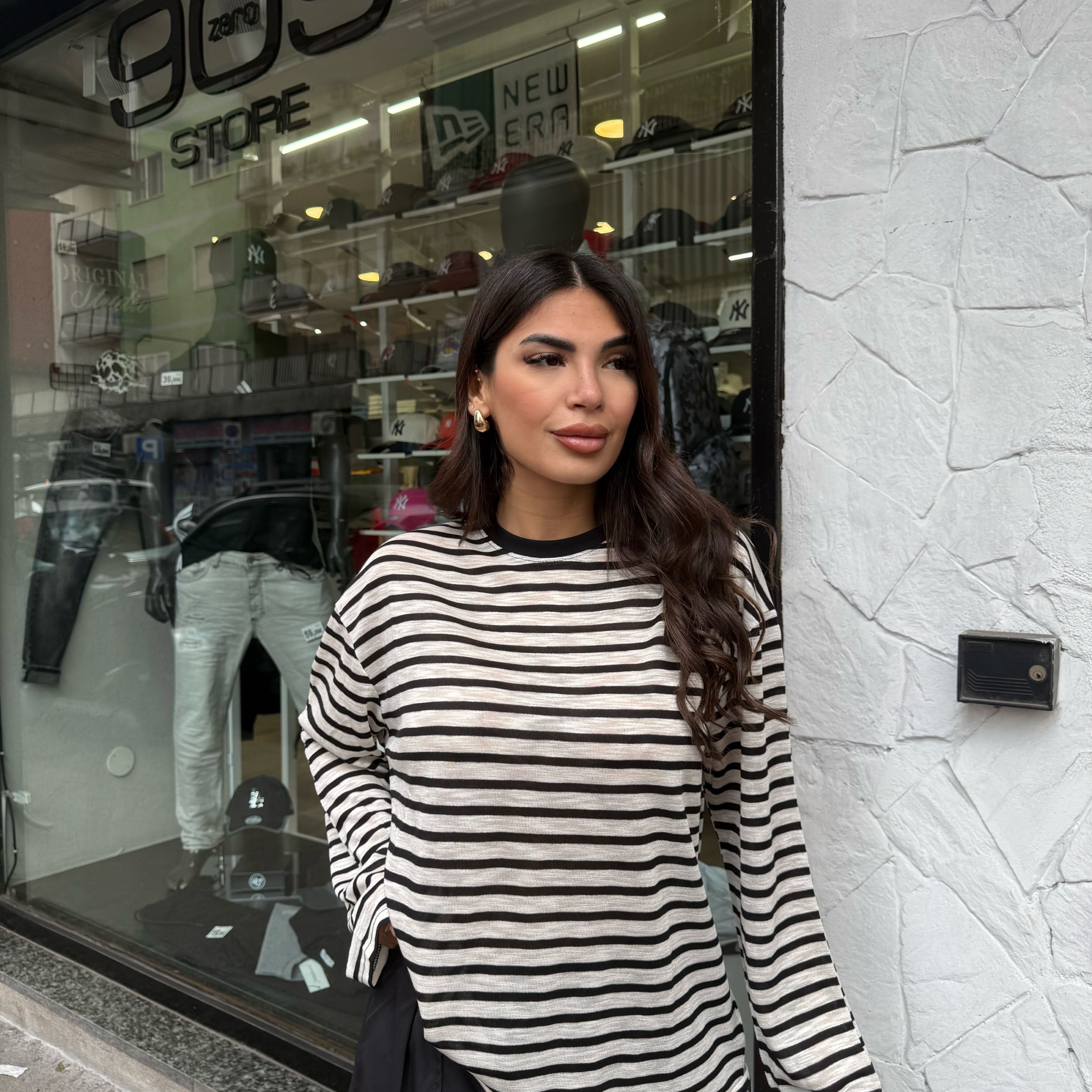 Maglia a righe semi velata 5267