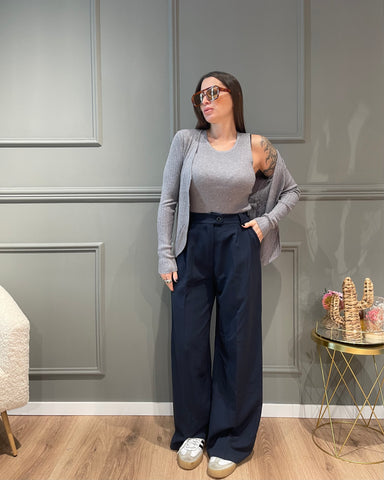 Pantalone a palazzo blu