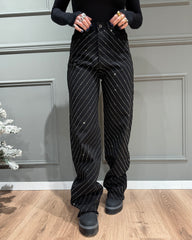 Jeans luxury nero asimmetrico cod. A3315