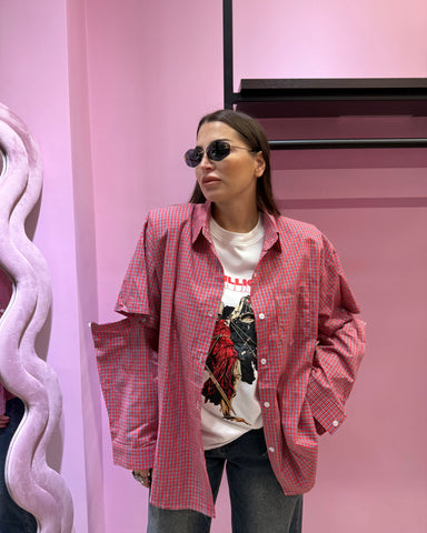 Camicia a quadri rossa w45002