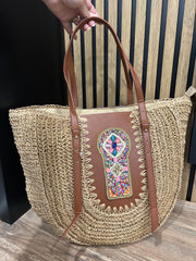 Borsa di paglia California scura