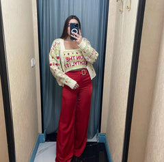 Pantalone effetto raso