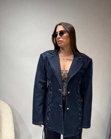 Giacca denim stringata VJ10127