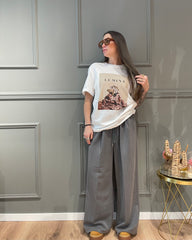 Pantalone con bottoncini Grigio