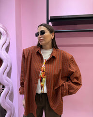 Camicia a quadri ruggine w46059